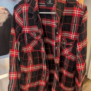 Volcom Black and Red Checkered Shirt